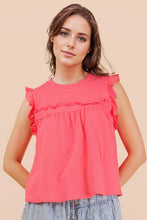 Load image into Gallery viewer, Ruffle Detail Solid Knit Top
