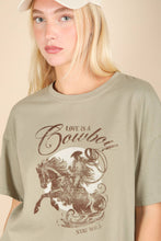 Load image into Gallery viewer, NT12203-Oversized Cowboy Graphic Screen Print Knit Top
