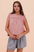 Load image into Gallery viewer, Ruffle Detail Solid Knit Top
