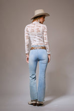 Load image into Gallery viewer, 36698T - Mesh Graphic Long Sleeve Mock Neck Top
