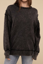 Load image into Gallery viewer, Acid Wash French Terry Exposed-Seam Sweatshirt
