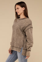 Load image into Gallery viewer, Acid Wash French Terry Exposed-Seam Sweatshirt
