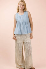 Load image into Gallery viewer, Half Button Down Pintuck Sleeveless Woven Top
